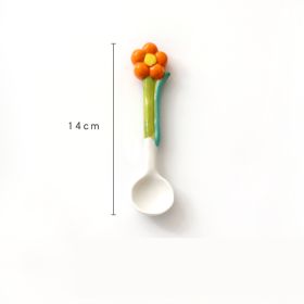 Ins Three Dimensional Small Flower Tulip Ceramic Spoon