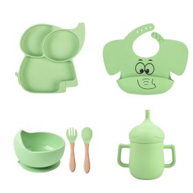 Children's Cartoon Elephant Silicone Tableware Set