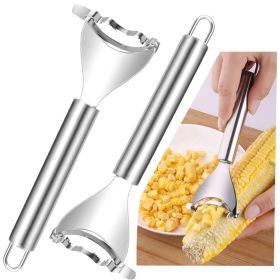 2pcs Corn Peeler Corn Planer Thresher Stainless Steel Corn Peeler For Corn On The Cob Corn Kernel Remover Tool Magic Corn Stripper Tool Corn Cutter Co