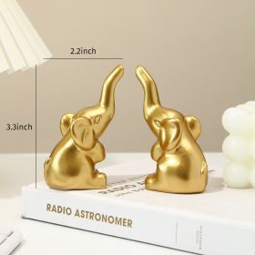 2pcs Gold Elephant Decor Ornament