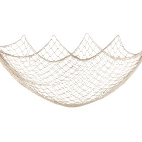 1pc 1.5*2m Decorative Fishing Net; Off-white; Fishing Net Mediterranean Style