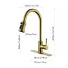 Single Handle High Arc Pull Out Kitchen Faucet; Single Level Stainless Steel Kitchen Sink Faucets with Pull Down Sprayer