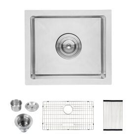 13 x 15 inch Undermount Deep Single Bowl 16 Gauge Stainless Steel Bar Prep Kitchen Sink