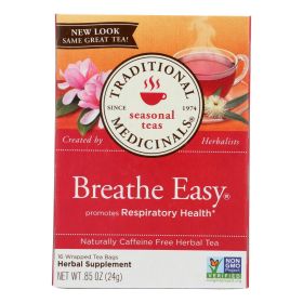 Traditional Medicinals Breathe Easy Herbal Tea - 16 Tea Bags - Case of 6