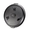 Pre-seasoned Cast Iron Dutch Oven with Flanged Iron Lid for Campfire or Fireplace Cooking;  Flat Bottom 8-qt