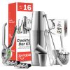 Bartender Kit Complete Cocktail Shaker Bar Tools Set with Lemon Squeezer