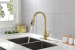 Single Handle High Arc Pull Out Kitchen Faucet; Single Level Stainless Steel Kitchen Sink Faucets with Pull Down Sprayer