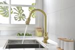 Single Handle High Arc Pull Out Kitchen Faucet; Single Level Stainless Steel Kitchen Sink Faucets with Pull Down Sprayer