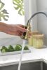 Single Handle High Arc Pull Out Kitchen Faucet; Single Level Stainless Steel Kitchen Sink Faucets with Pull Down Sprayer