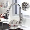 Single Handle High Arc Brushed Nickel Pull Out Kitchen Faucet; Stainless Steel Kitchen Sink Faucets with Pull Down Sprayer