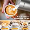 Milk Frother, 10oz/300ml Electric Milk Warmer with Touch Screen, 4.7oz/140ml Hot & Cold Foam Maker with Buzzer, 4 IN 1 Spacekey Automatic Stainless St