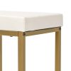 TREXM 3-piece Modern Pub Set with Faux Marble Countertop and Bar Stools; White/Gold