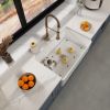 Fireclay Farmhouse Kitchen Sink 33 inch Apron Sink Single Bowl Farm Sink with Bottom Grid in & Drain ; White Color