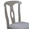 TOPMAX Rustic Wood Padded Dining Chairs for 4; Grey