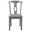 TOPMAX Rustic Wood Padded Dining Chairs for 4; Grey