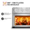 Toaster Oven Air Fryer Combo;  Countertop Convection Oven with 4 Accessories & Recipes;  Easy Clean;  Stainless Steel;  Silver