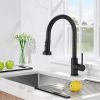 Stainless Steel Pull Down Kitchen Faucet with Soap Dispenser Matte Black