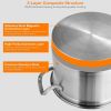 3 Tier Stainless Steel Steamer Pot Steaming Cookware Saucepot with Handle