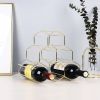 1pc Geo Golden 10 Bottle Wine Rack; Honeycomb Design; Golden-Plated Iron; Freestanding Wine Holder