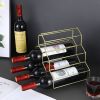 1pc Geo Golden 10 Bottle Wine Rack; Honeycomb Design; Golden-Plated Iron; Freestanding Wine Holder