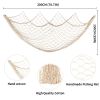 1pc 1.5*2m Decorative Fishing Net; Off-white; Fishing Net Mediterranean Style