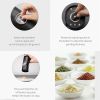 2pcs Electric Salt And Pepper Grinder Set; Pepper Mill; Adjustable Coarseness Rechargeable Pepper Grinder; Pepper Mill With Type C Cable