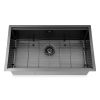 TRUSTMADE Workstation 32-inch Undermount 16 Gauge Kitchen Sink R10 Radius Stainless Steel Kitchen Sink Single Bowl - 100% Handmade with Intergrated Le