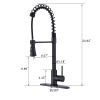 Single Handle Commercial Modern Matte Black Spring High Arc Kitchen Faucet