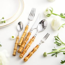 Creative Bamboo Tableware 304 Stainless Steel Steak Cutlery