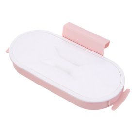 Portable Plastic Garbage Hanging Bag Kitchen Trash Storage Rack Bag Hook Scouring Pad Dry Shelf Holder Kitchen Organzier (Ships From: China, Color: Pink)