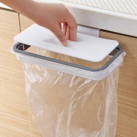 Portable Plastic Garbage Hanging Bag Kitchen Trash Storage Rack Bag Hook Scouring Pad Dry Shelf Holder Kitchen Organzier (Ships From: China, Color: Light Grey)