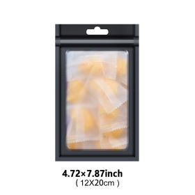 100pcs Resealable Matte-Black Mylar Bags With Front Window; Smell Proof Ziplock Bag ; Packaging Pouch Bag For Lip Gloss Eyelash Cookies; Flat; Cute; 4 (Color: Matte-Black, size: 4.72"*7.87")