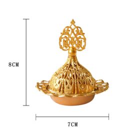 1pc Hollow Incense Burner; Metal Incense Burner Holder; Creative Decoration (Color: Hollow Small Golden Pagoda - Temple Top)