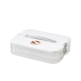 1pc 4-Layer Food Storage Containers; Food Storage Containers With Lids Dumpling Storage Box; Good Sealing; Stackable Dumpling Food Containers (Color: White, size: Two Floors)