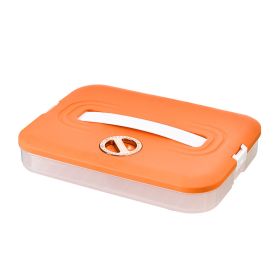 1pc 4-Layer Food Storage Containers; Food Storage Containers With Lids Dumpling Storage Box; Good Sealing; Stackable Dumpling Food Containers (Color: Orange, size: Layer)