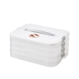 1pc 4-Layer Food Storage Containers; Food Storage Containers With Lids Dumpling Storage Box; Good Sealing; Stackable Dumpling Food Containers (Color: White, size: Four Floors)