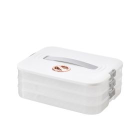 1pc 4-Layer Food Storage Containers; Food Storage Containers With Lids Dumpling Storage Box; Good Sealing; Stackable Dumpling Food Containers (Color: White, size: Three Floors)