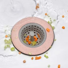 1pc Kitchen Sink Filter Net;  Wash Basin Sink Sewer Garbage Anti-Blocking Cover Silicone Universal (Color: Pink)