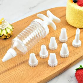 8pcs Cake Decoration Kit; Cake Decorating Pen With Piping Nozzles; Baking Tools; Kitchen Gadget (Color: White)