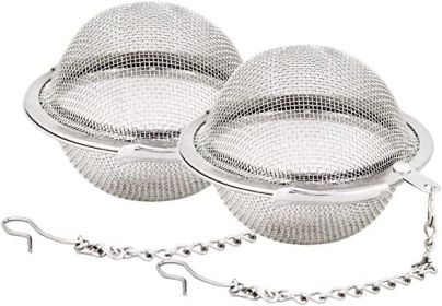 Fu Store 2pcs Stainless Steel Mesh Tea Ball 3.5 inches Tea Strainers Tea Infuser Strainer Filters for Tea (Color: 2 Piece, size: 3.5 inches)