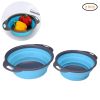 Collapsible Colander Silicone Bowl Strainer Set of 2, Portable Folding Filter Basket Bowls Container Rubber Strainer, Use for Draining Fruits, Vegetab