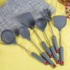 Silicone spatula set directly supplied by the factory; pot spoon shovel set; 6 pieces; high temperature resistant kitchenware; rubber spoon gift; mult