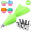 8/10/18PCS Silicone Pastry Bag Tips Kitchen Cake Icing Piping Cream Cake Decorating Tools Reusable Pastry Bags Nozzle Set