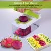 Vegetable Slicer Quick Potato Tomato Fruit Cutter Set with 3 Blades Stainless Steel Food Chopper