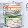 1pc 4-Layer Food Storage Containers; Food Storage Containers With Lids Dumpling Storage Box; Good Sealing; Stackable Dumpling Food Containers