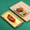 Korean 304 stainless steel plate; rectangular plate; gold plate; craft decoration; barbecue plate; western food; snack plate; flat plate